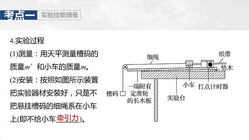 2025年高考物理大一轮复习 第三章　第6课时　实验四：探究加速度与物体受力、物体质量的关系 课件及学案07