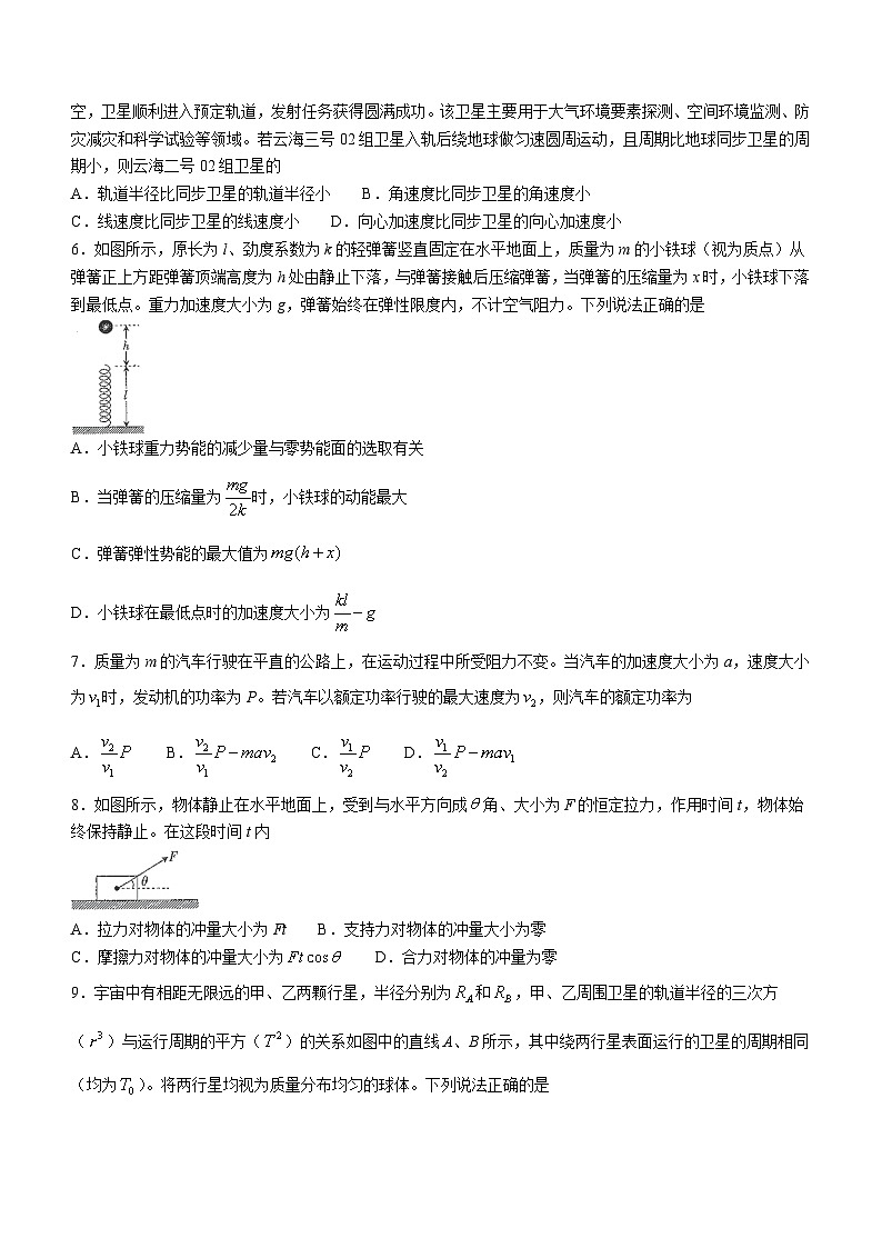 吉林省部分名校2023-2024学年高一下学期期末联合考试物理试题（含答案）第2页