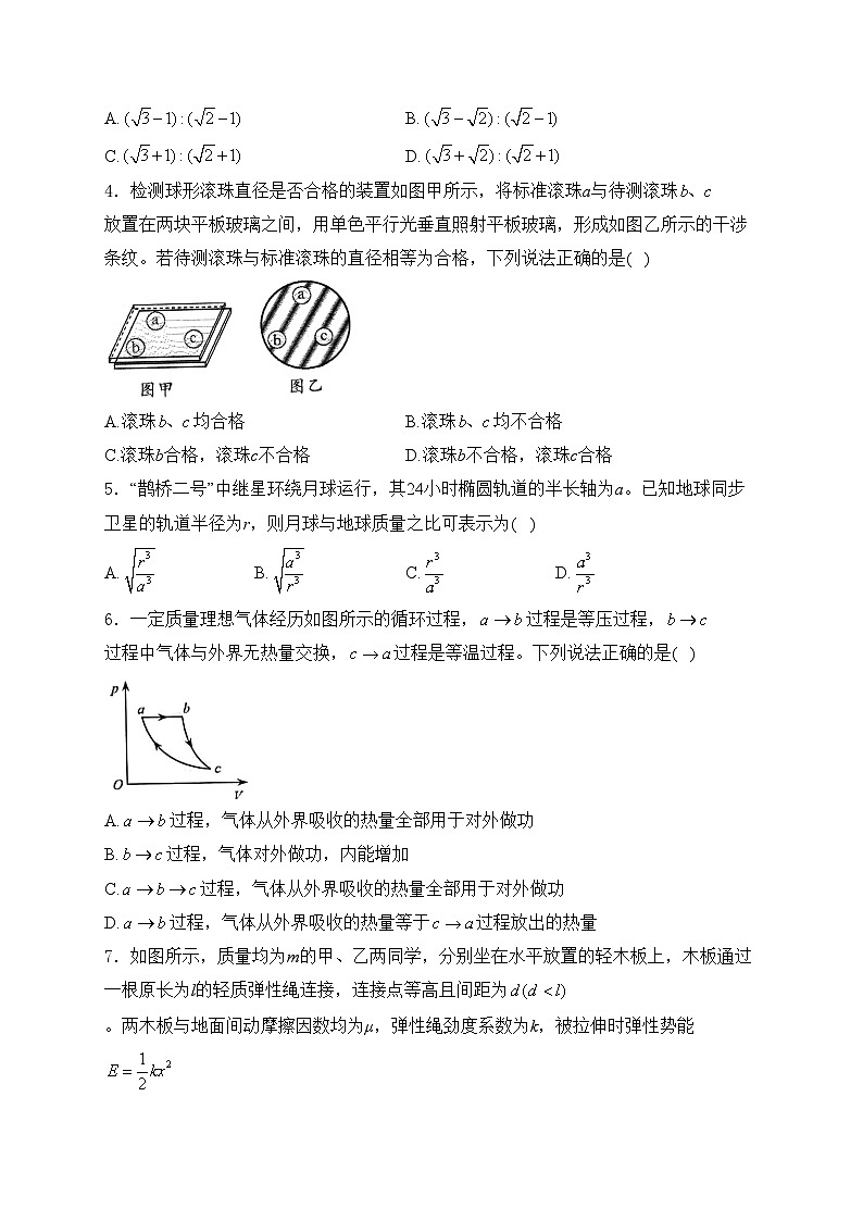 （网络参考版）2024年普通高中学业水平等级性考试物理试卷 山东卷（无答案）02