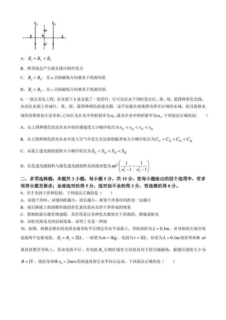 四川成都蓉城名校2024年高二下学期期末考试物理试题（含答案）第3页