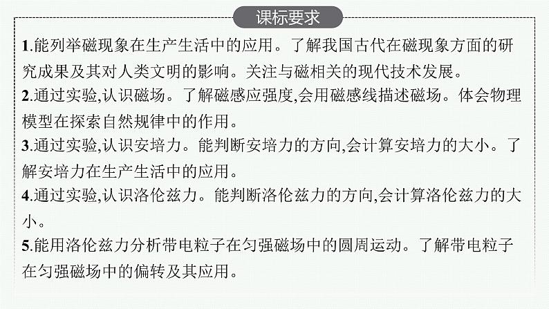 2025届高三一轮复习物理课件（人教版新高考新教材）第1讲　磁场　磁场对通电导线的作用力02