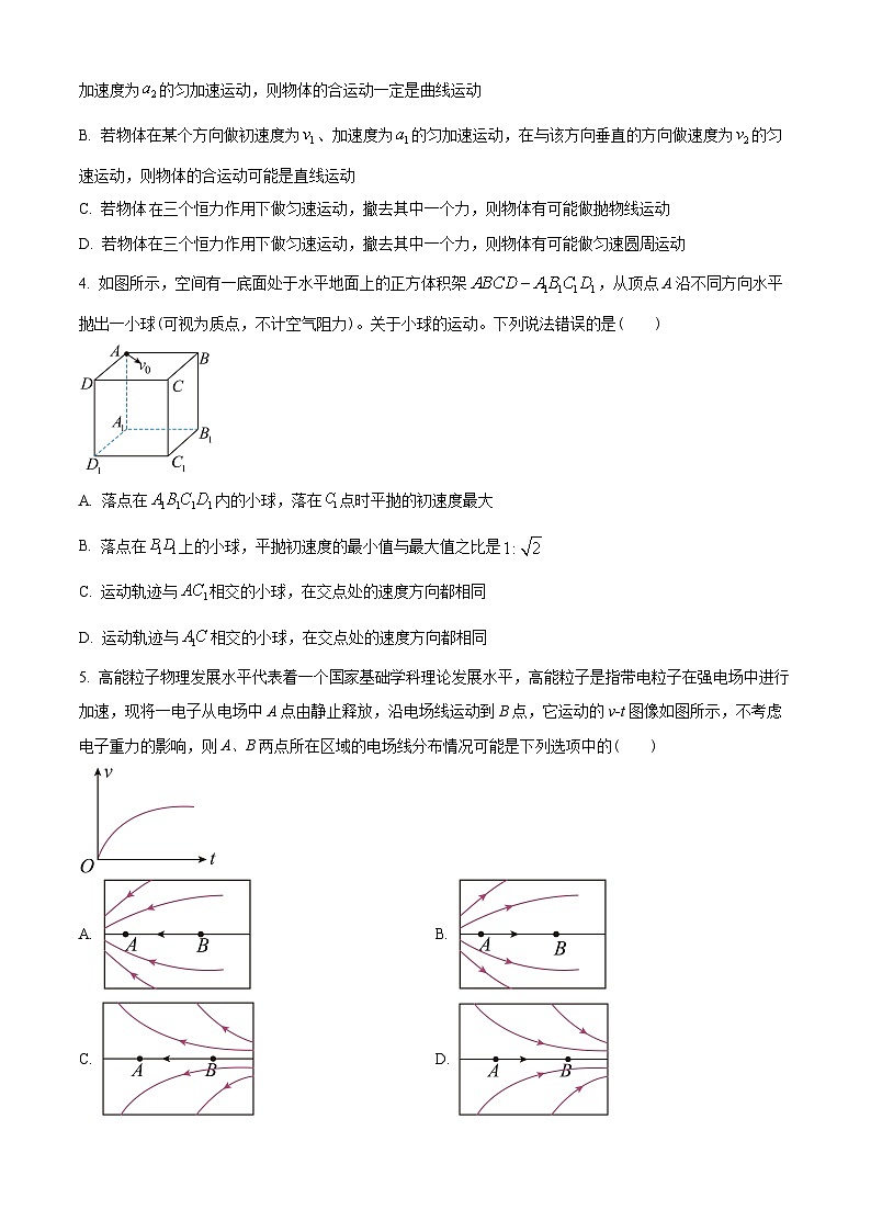 湖南省新高考教学教研联盟2022-2023学年高一下学期5月联考物理试题（原卷版）第2页
