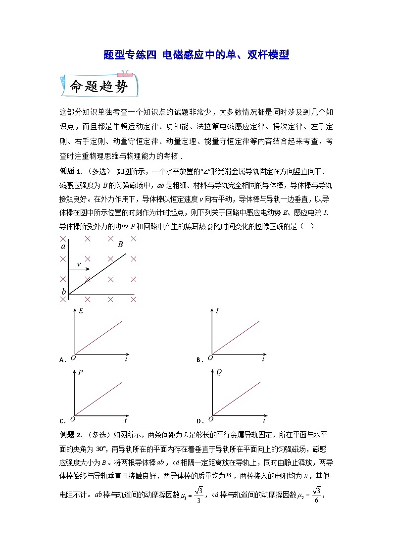 高考物理【热点·重点·难点】专练(全国通用)题型专练四电磁感应中的单、双杆模型—(原卷版+解析)01