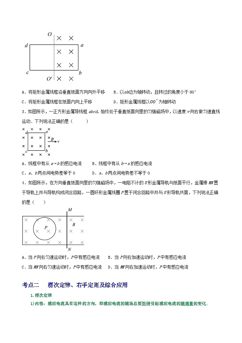 高中物理重难点96讲专题75磁通量磁通量的变化量产生感应电流的条件楞次定律、右手定则及综合应用(原卷版+解析)第2页