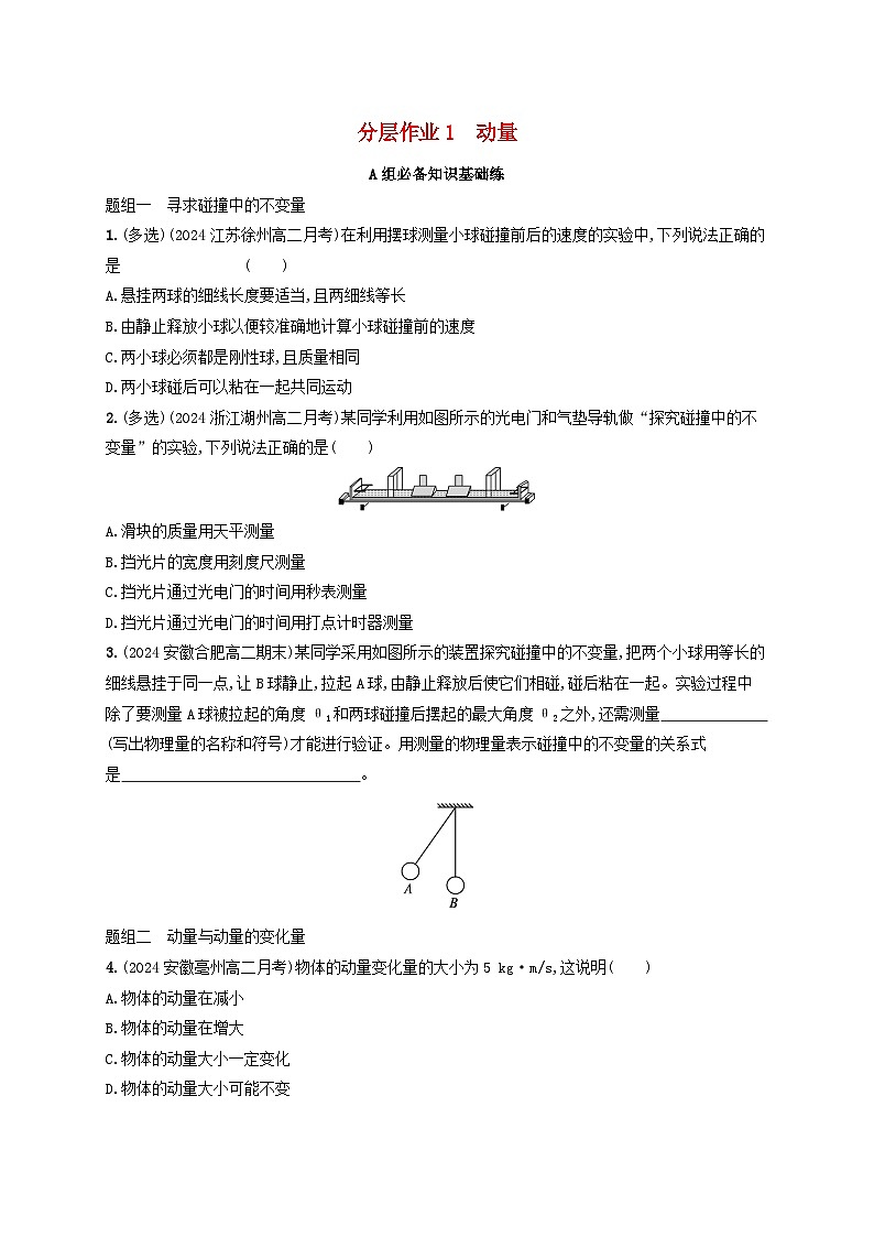 2024_2025学年新教材高中物理第1章动量守恒定律分层作业1动量新人教版选择性必修第一册01