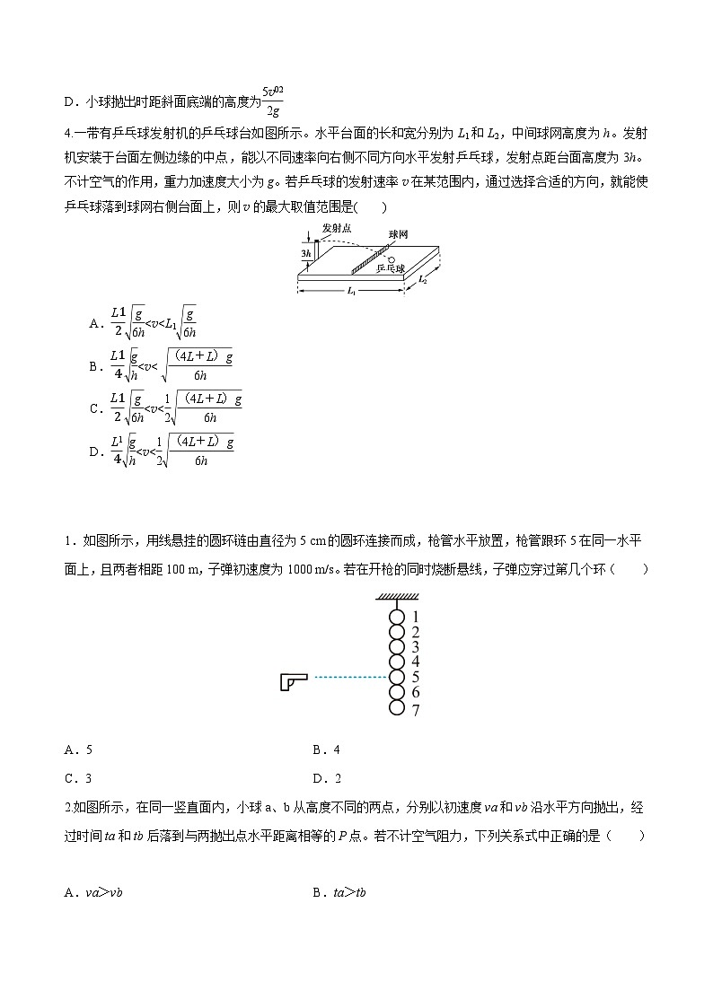 高考物理一轮复习小题多维练(全国通用)第13练抛体运动(原卷版+解析)02