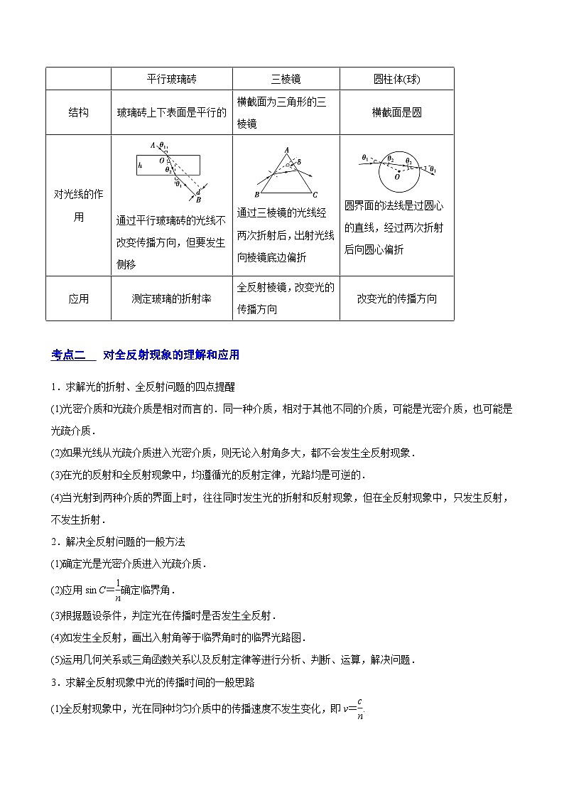 高考物理一轮复习精品讲练测(全国通用)16.1光的折射和全反射(讲)(原卷版+解析)03