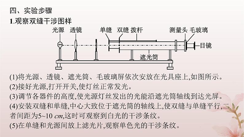 2024_2025学年新教材高中物理第4章光4.实验用双缝干涉测量光的波长课件新人教版选择性必修第一册第6页