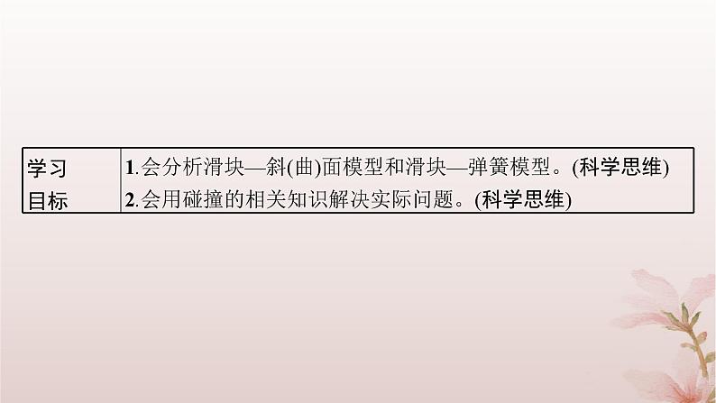 2024_2025学年新教材高中物理第1章动量守恒定律专题提升4滑块_斜曲面模型和滑块_弹簧模型课件新人教版选择性必修第一册第2页