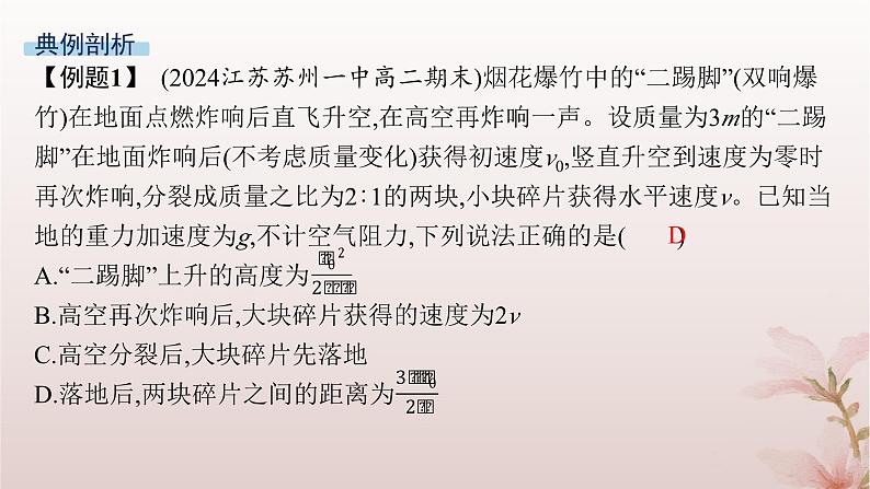 2024_2025学年新教材高中物理第1章动量守恒定律专题提升5爆炸和人船模型课件新人教版选择性必修第一册第6页