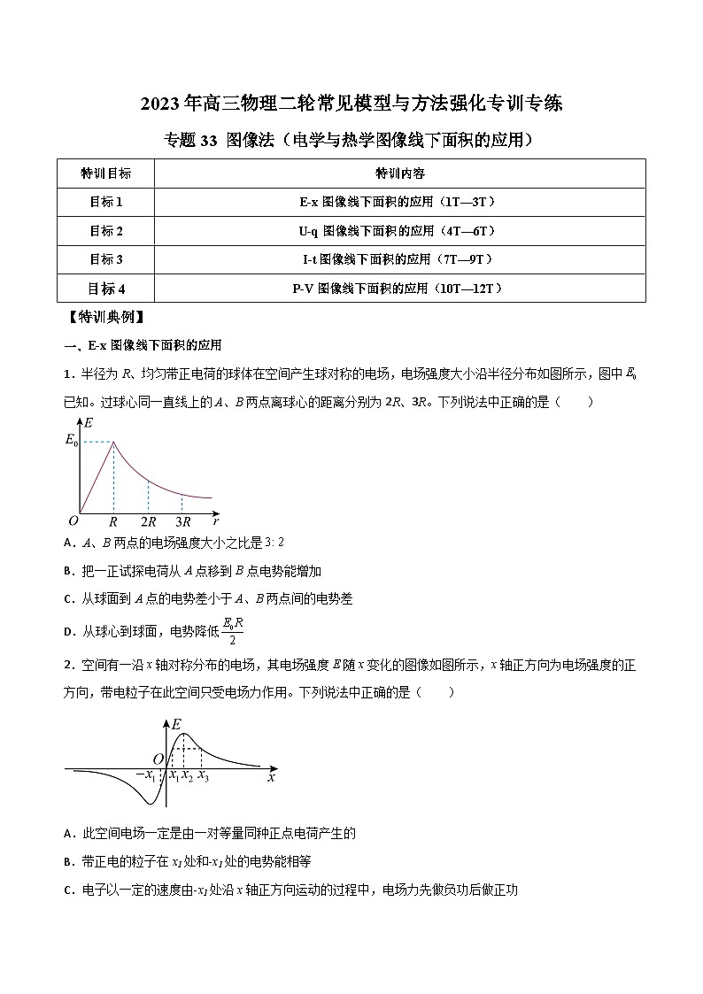 高三物理二轮常见模型与方法强化专训专练专题33图像法(电学与热学图像线下面积的应用)(原卷版+解析)01
