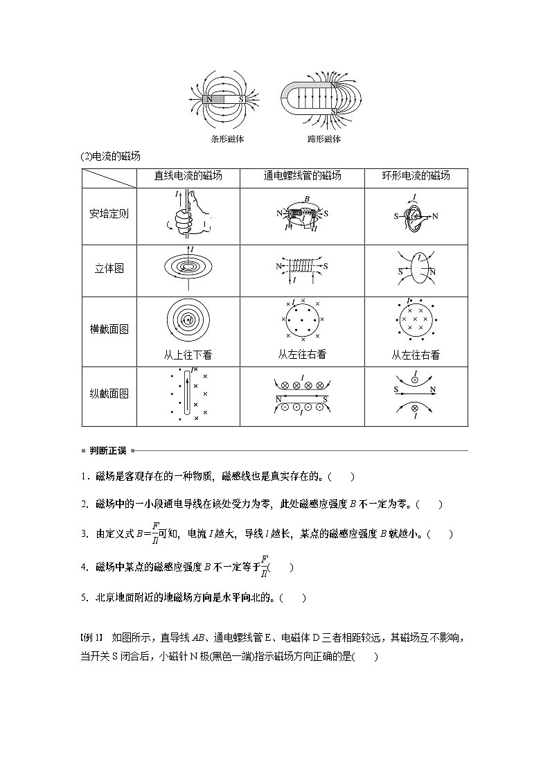 2025年高考物理大一轮复习 第十一章　第1课时　磁场的描述　安培力 课件及学案03
