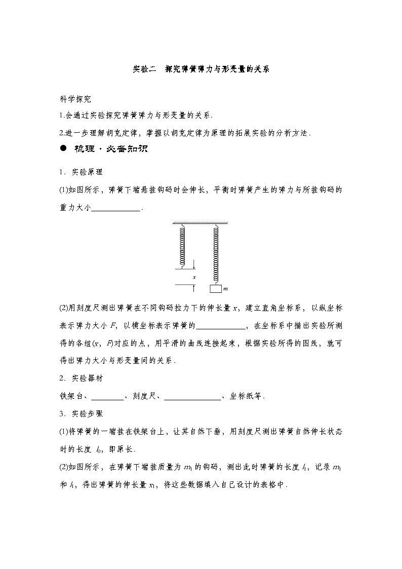 【备战2025年高考】 高中物理一轮复习 直线运动专题  第2章 实验2　探究弹簧弹力与形变量的关系（教师版+学生版）01