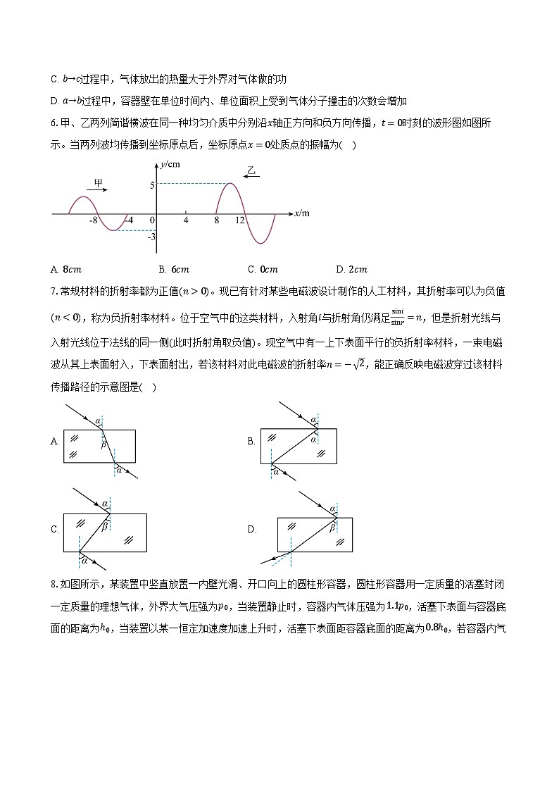 2023-2024学年山东省济南市第十七中学高二（下）月考考试物理试卷（6月）（含答案）02