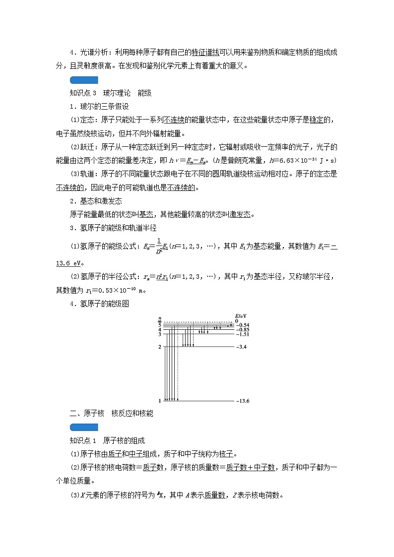 高考物理一轮复习第十四章近代物理初步第讲原子结构与原子核学案新人教版02