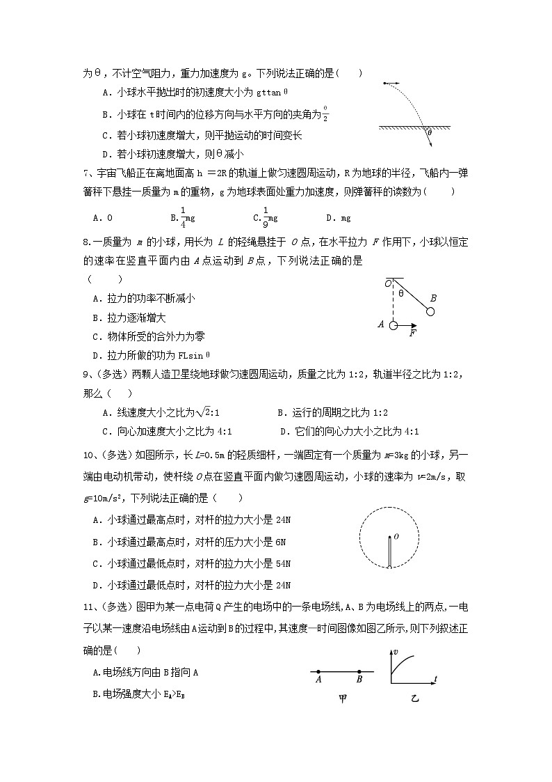 高一物理期末测试模拟卷第2页