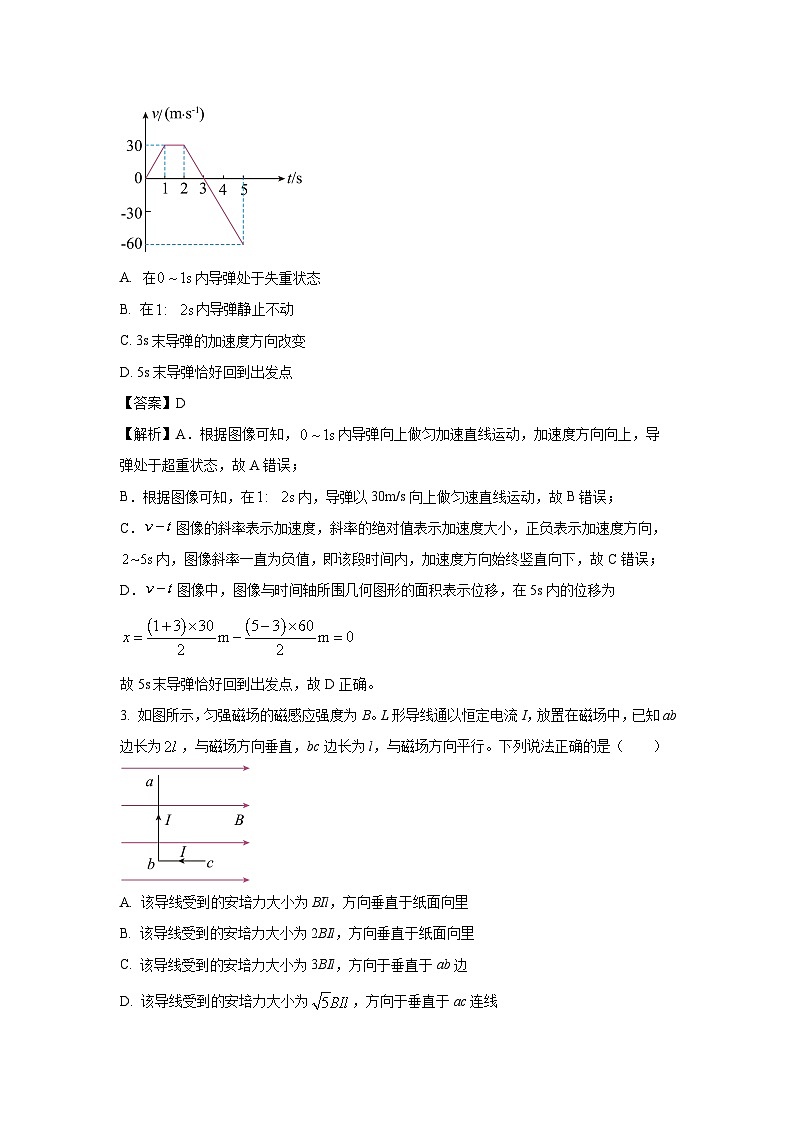 [物理]四川省宜宾市2022-2023学年高二下学期阶段学业质量检测（期末）试题（解析版）02