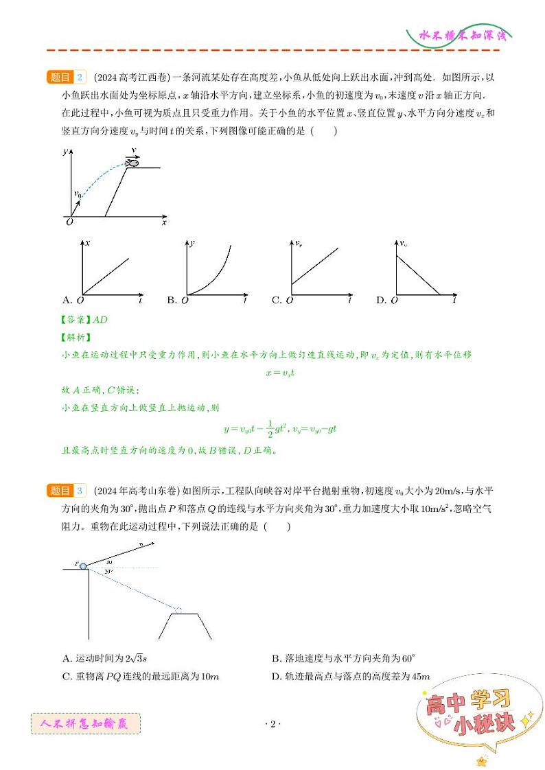 抛体运动（解析版）第2页