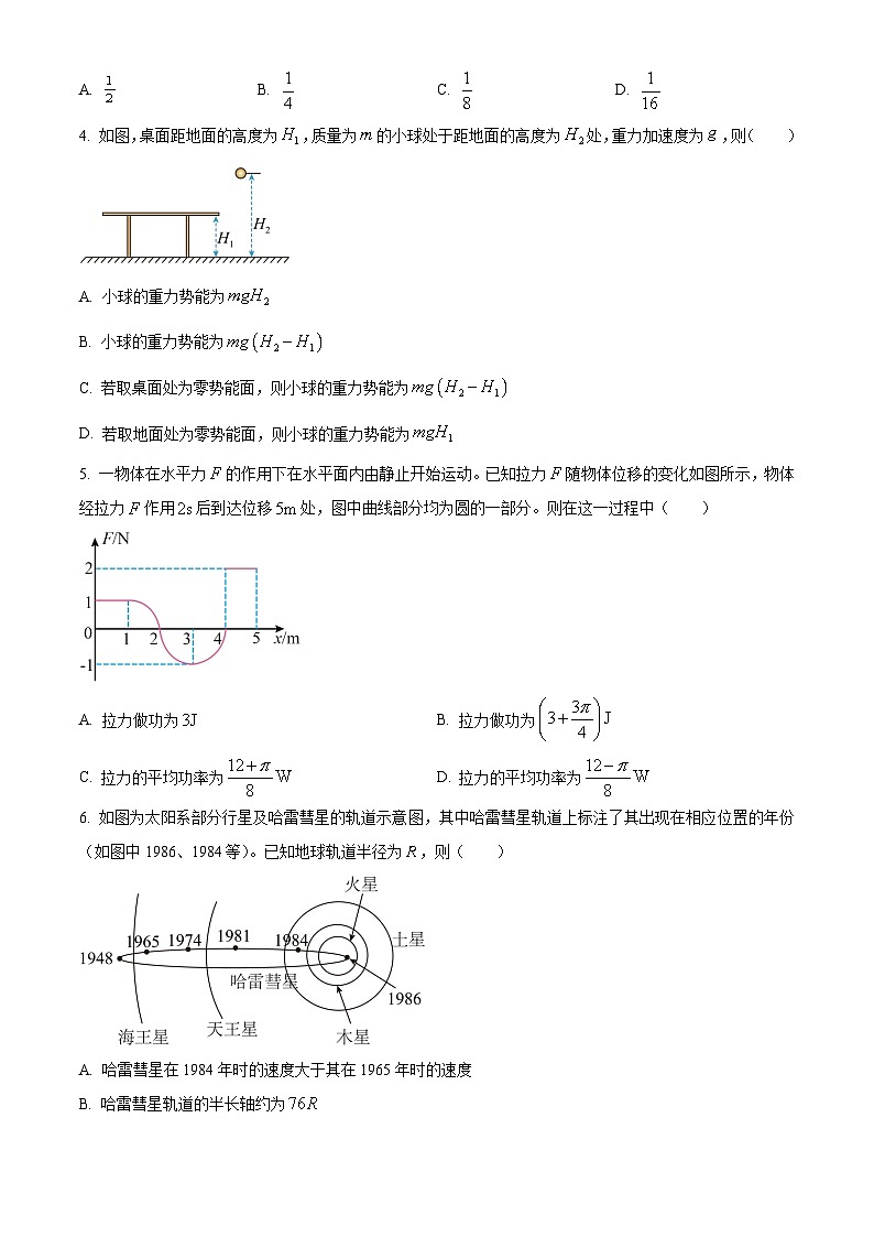 四川省南充市2022-2023学年高一下学期期末物理试题（Word版附解析）02