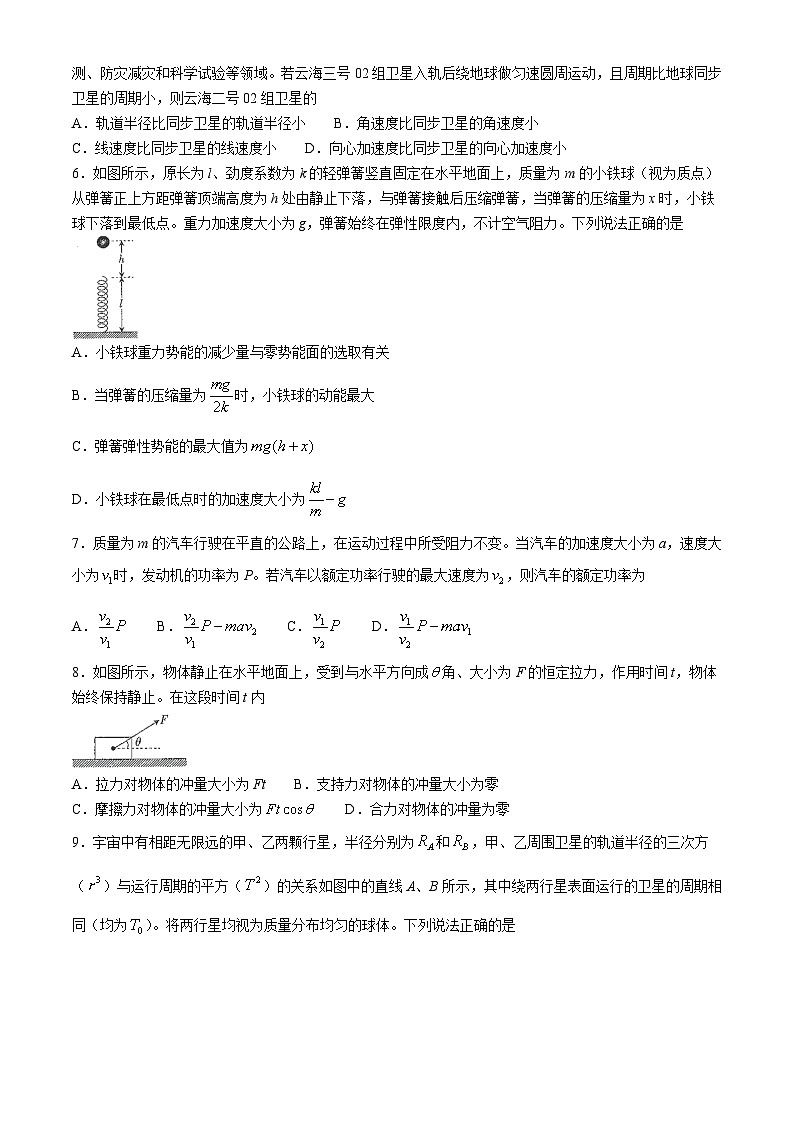 2024部分名校高一下学期6月期末联合考试物理含答案第2页