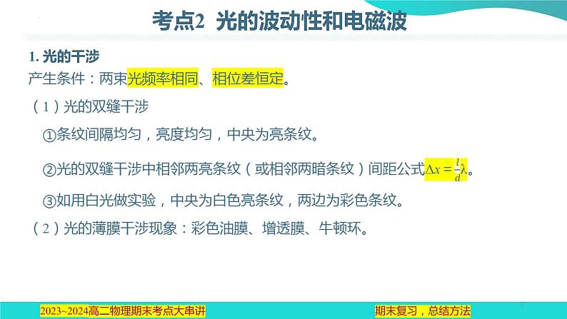 专题02  光和电磁波【考点串讲PPT】2023-2024学年高二物理下学期期末考点大串讲（人教版2019）第7页