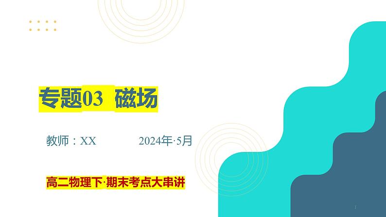 专题03  磁场【考点串讲PPT】2023-2024学年高二物理下学期期末考点大串讲（人教版2019）01