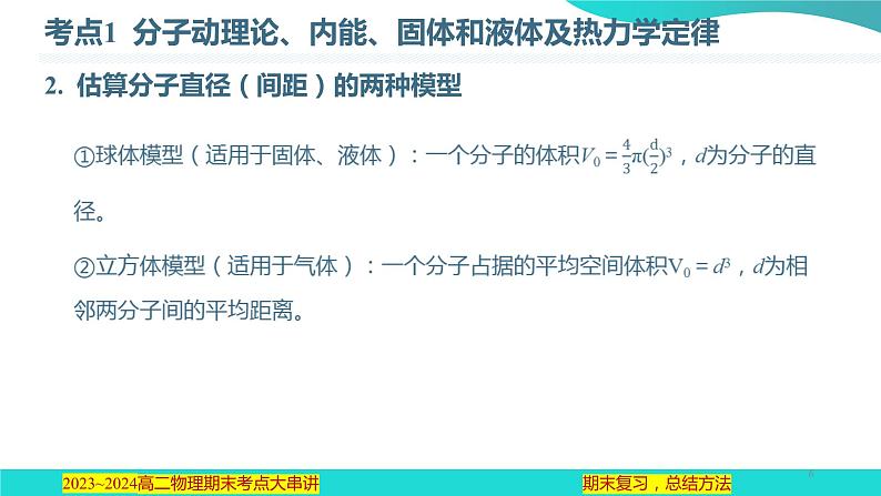 专题06  热学【考点串讲PPT】2023-2024学年高二物理下学期期末考点大串讲（人教版2019）06