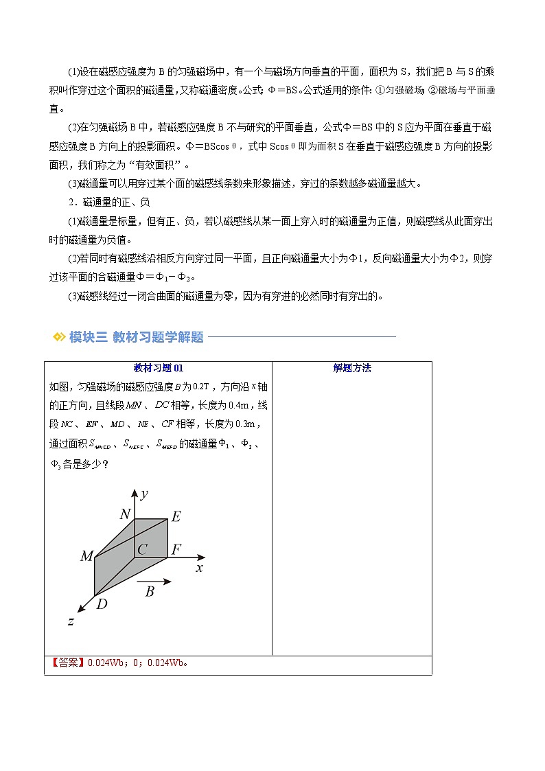 第02讲 磁感应强度  磁通量（原卷版+解析版）（自主预习） 2024年新高二物理暑假提升精品讲义（人教版2019）03