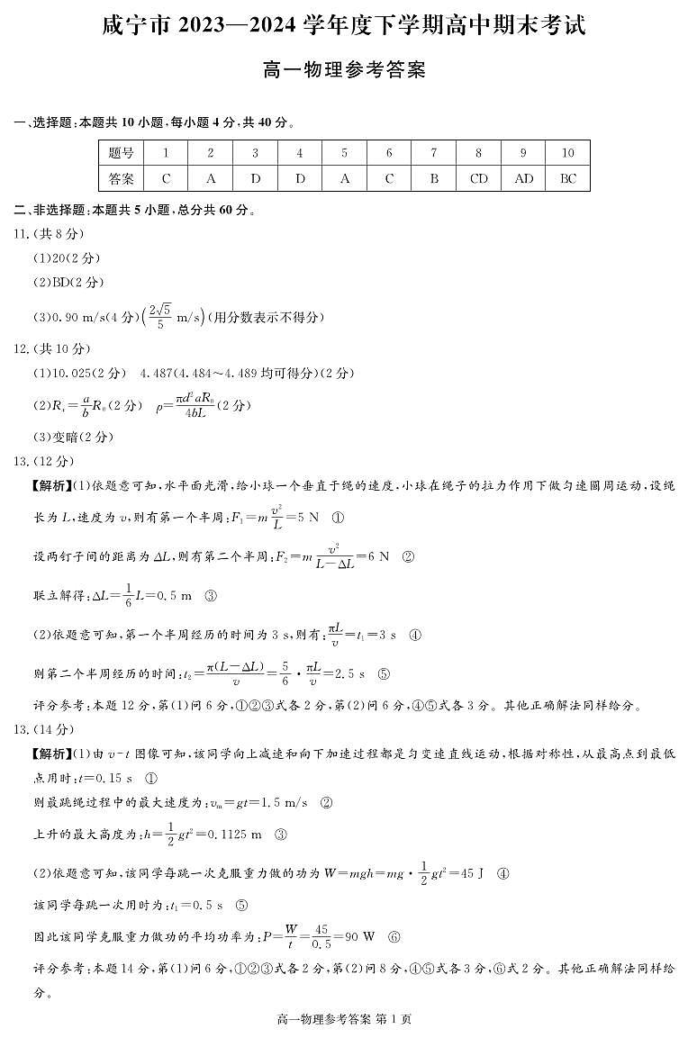 浙江湖州市2024年高二下学期6月期末考试物理试题+答案01
