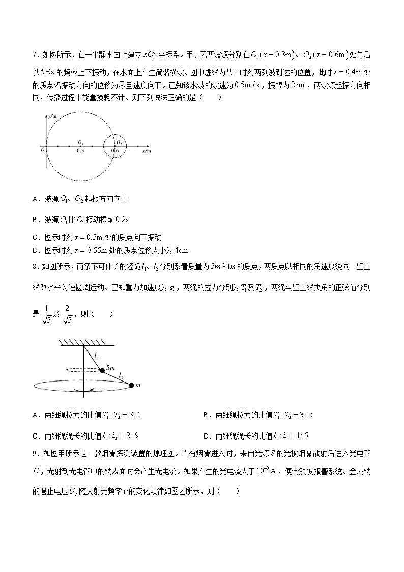 湖北省咸宁市2023-2024学年高二下学期期末考试物理试卷03