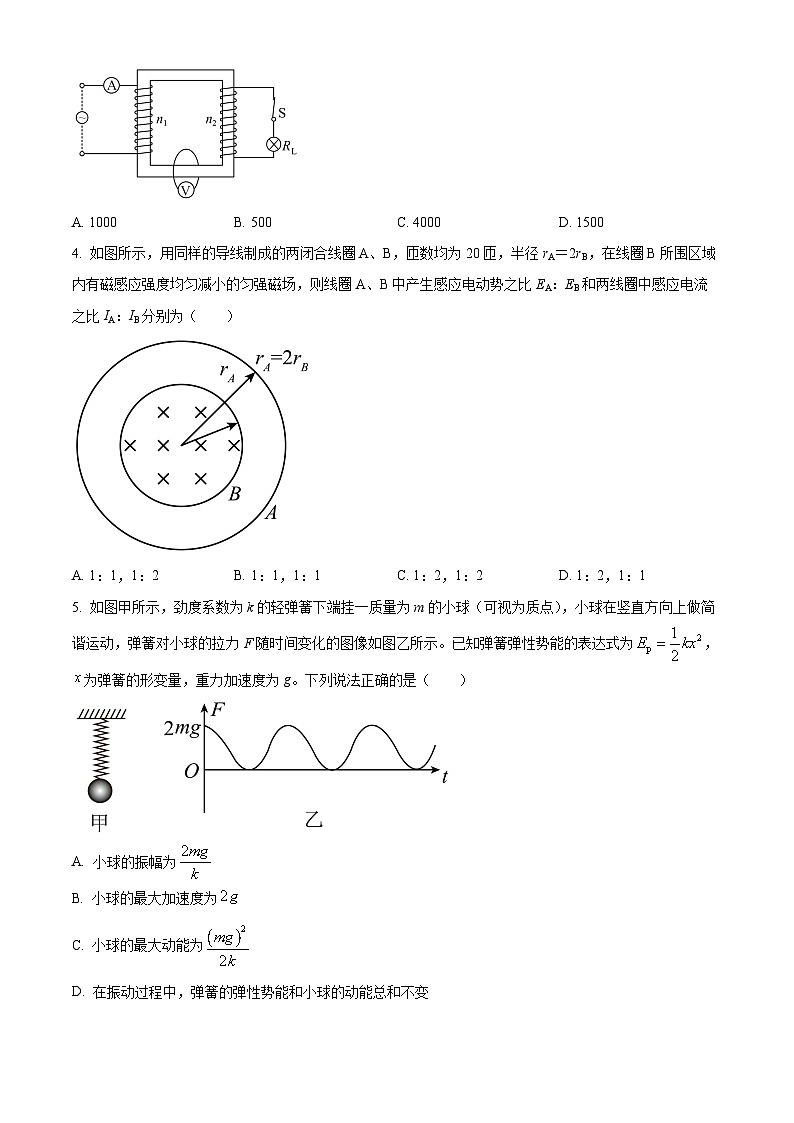 湖北省武汉市新洲区2023-2024学年高二下学期6月期末物理试题（原卷版）第2页