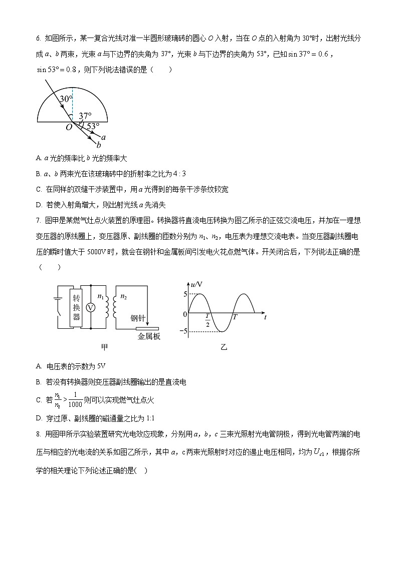 湖北省武汉市新洲区2023-2024学年高二下学期6月期末物理试题（原卷版）第3页