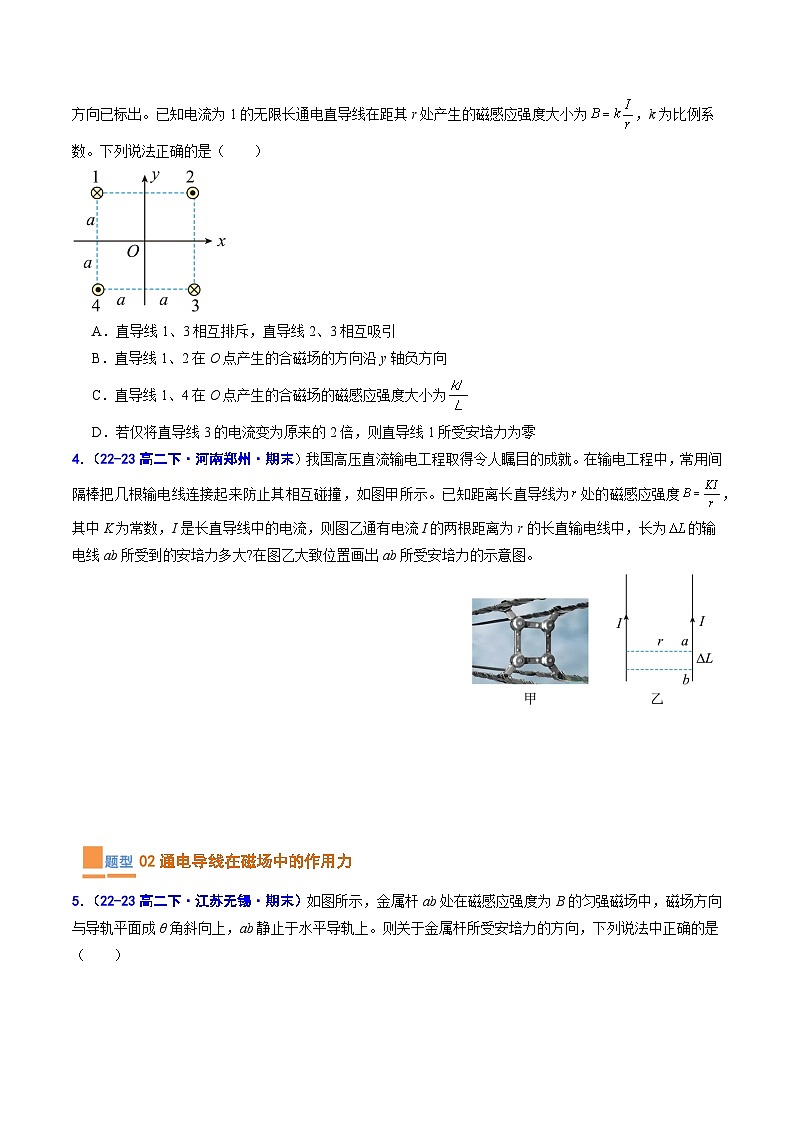 考题猜想03  磁场对电流、电荷的作用（原卷版+解析版）2023-2024学年高二物理下学期期末考点大串讲（人教版2019）03