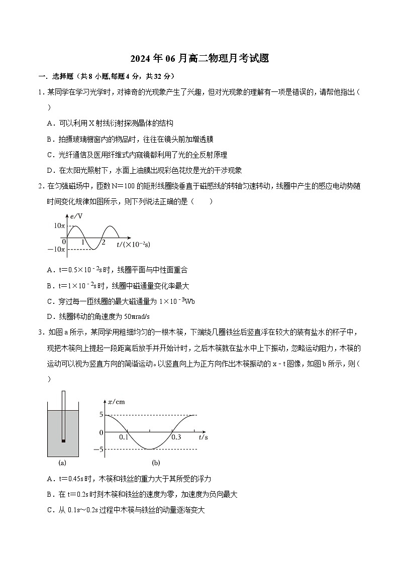 湖南省岳阳市临湘市第二中学2023-2024学年高二下学期6月月考物理试题01