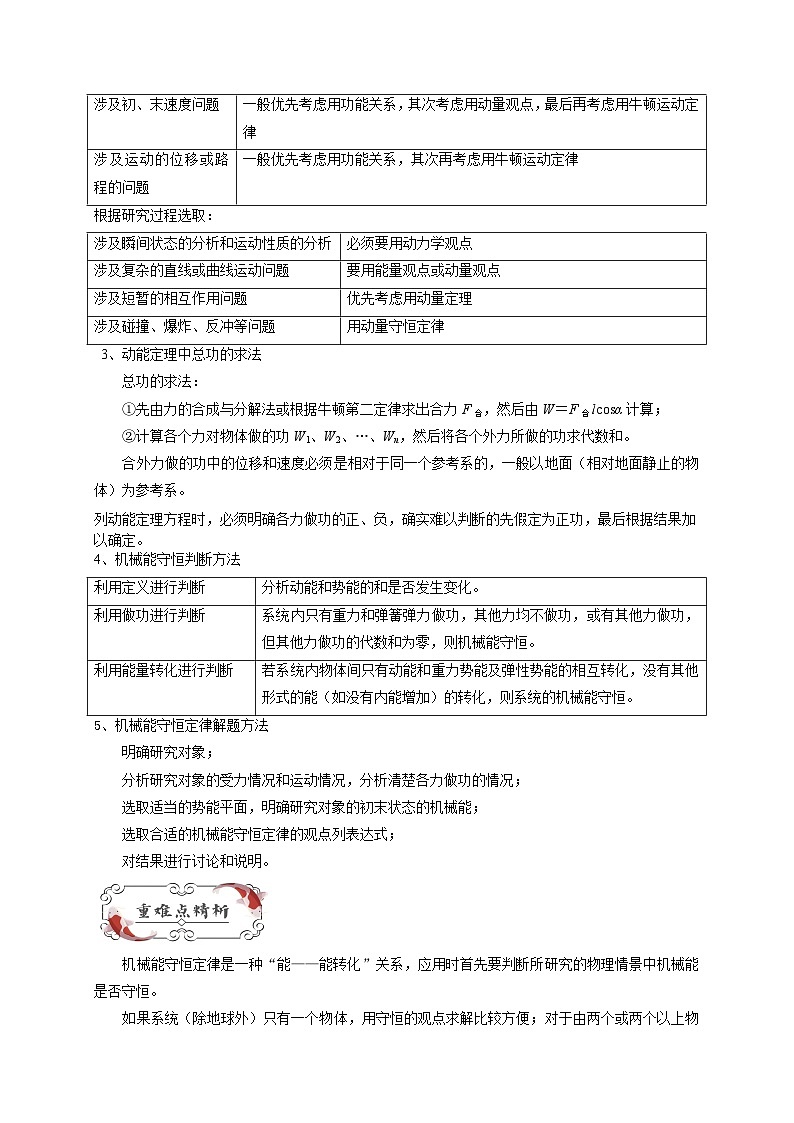 【暑假衔接】高中物理新高三（高二升高三）暑假自学讲义 专题14 动力学三大观点（教师版+学生版）02