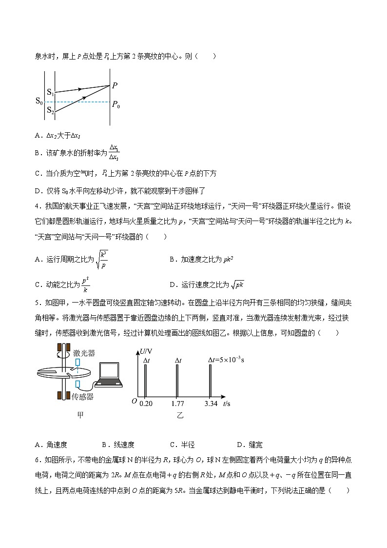 物理-秋季高三开学摸底考试卷03（山东专用）（原卷版）第2页