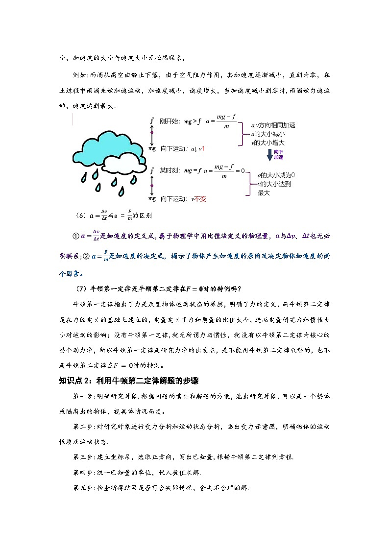 （人教版）初升高物理暑假预习4.3 牛顿第二定律（讲义）（学生版+教师版）03