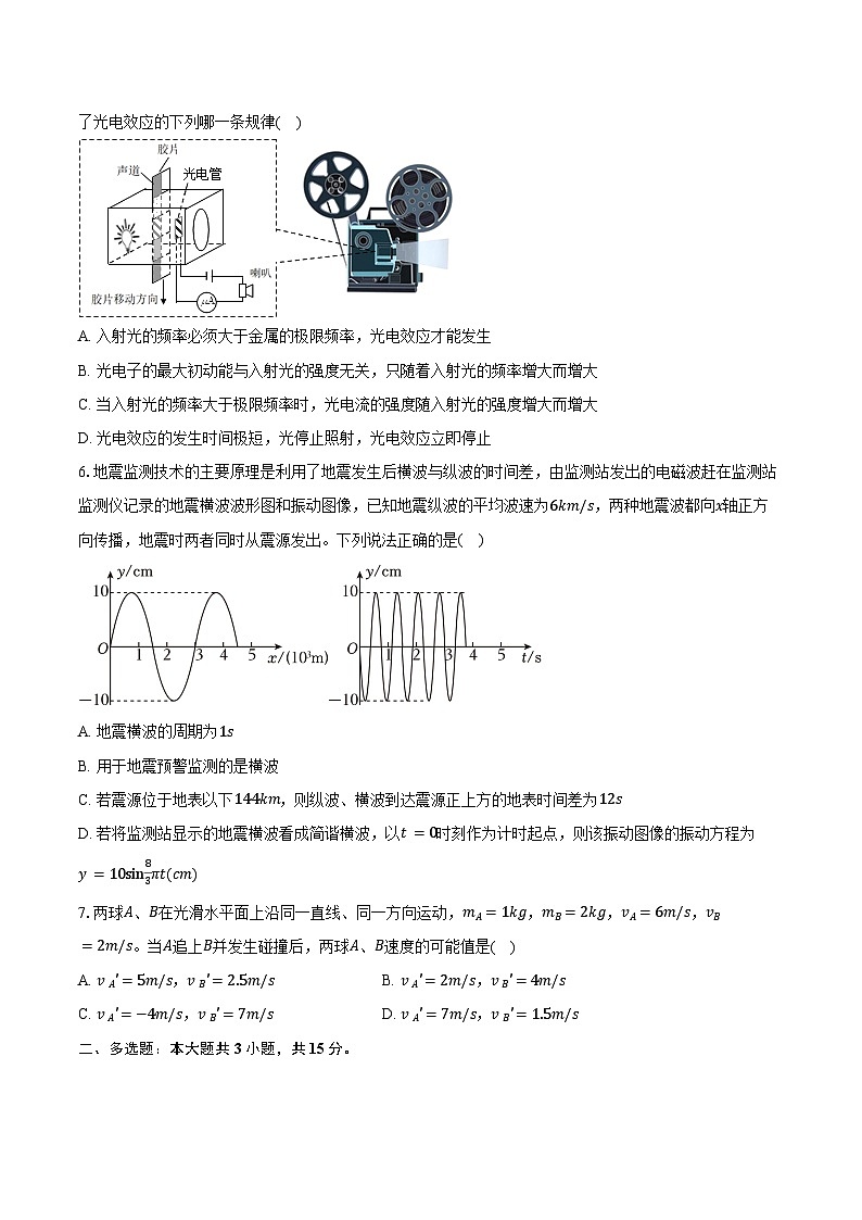 2023-2024学年四川省泸州市江阳区高二（下）期末物理试卷（含答案）02