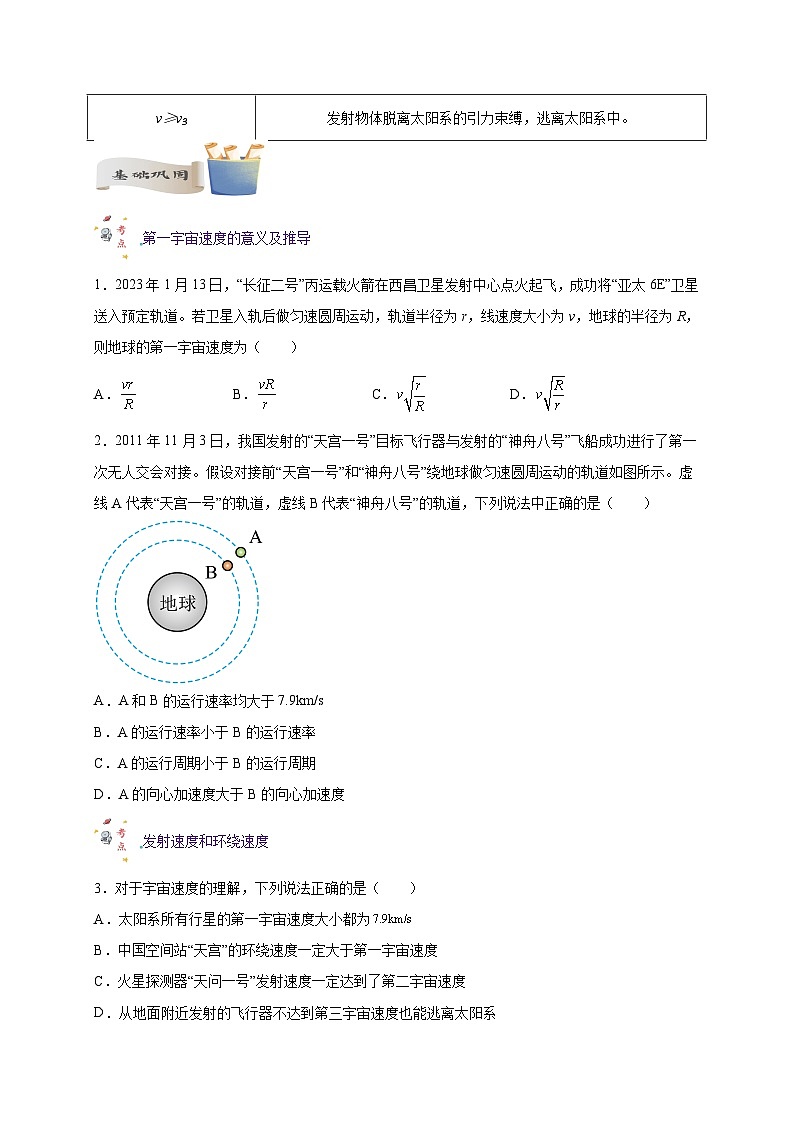 【暑假衔接】人教版新高二物理 暑假衔接讲义 第13讲 复习专题十一 航天（学生版）第2页