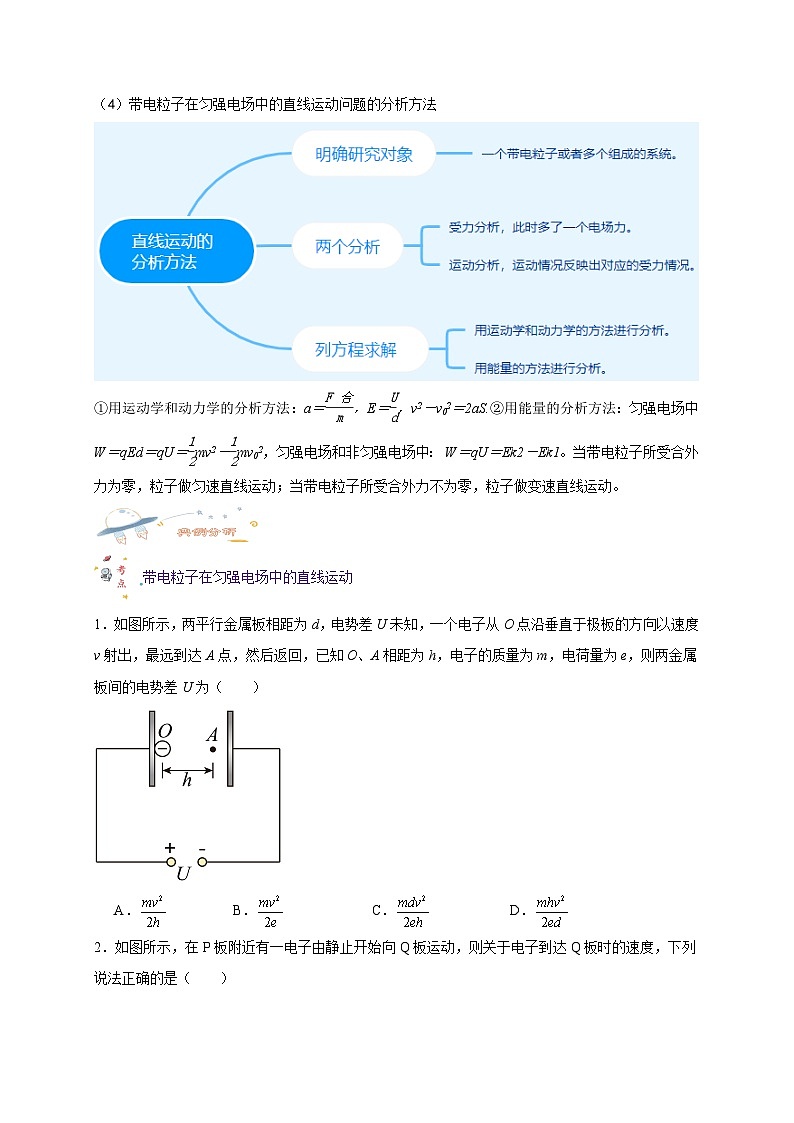 【暑假衔接】人教版新高二物理 暑假衔接讲义 第37讲 10.5带电粒子在电场中的运动（教师版+学生版）02