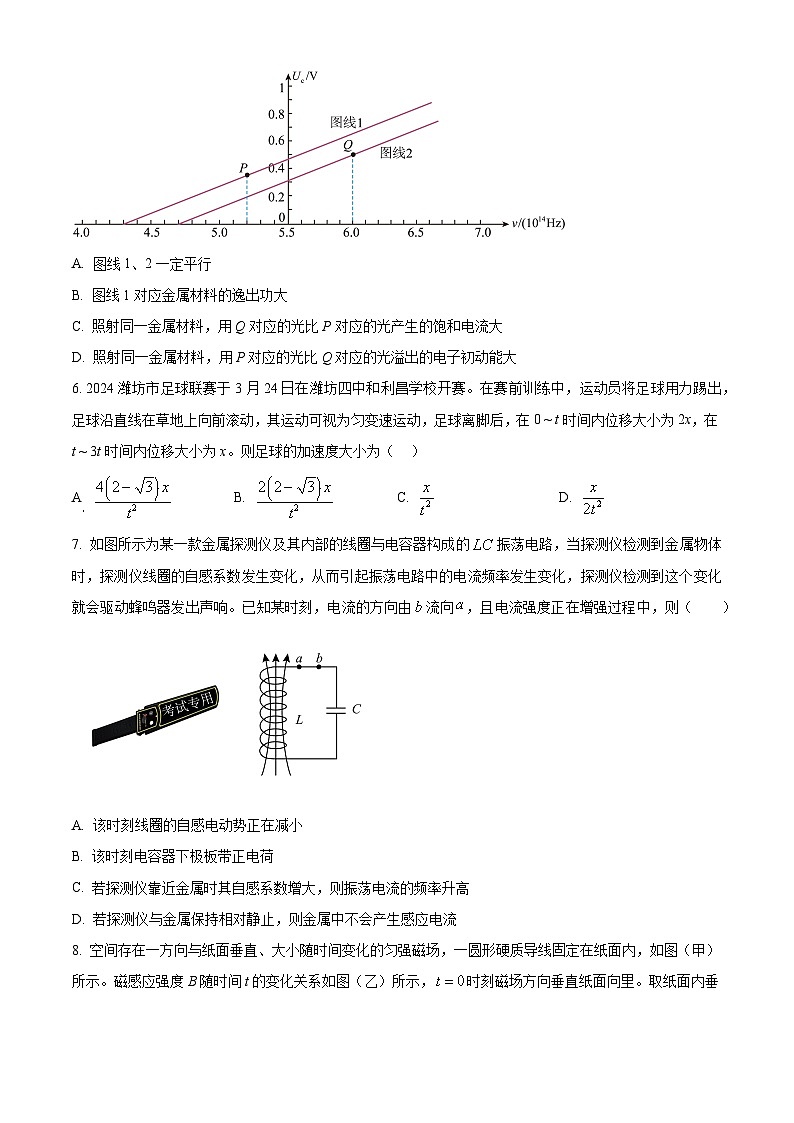 山东省烟台市牟平区第一中学2023-2024学年高二下学期6月月考物理试卷（Word版附解析）第2页