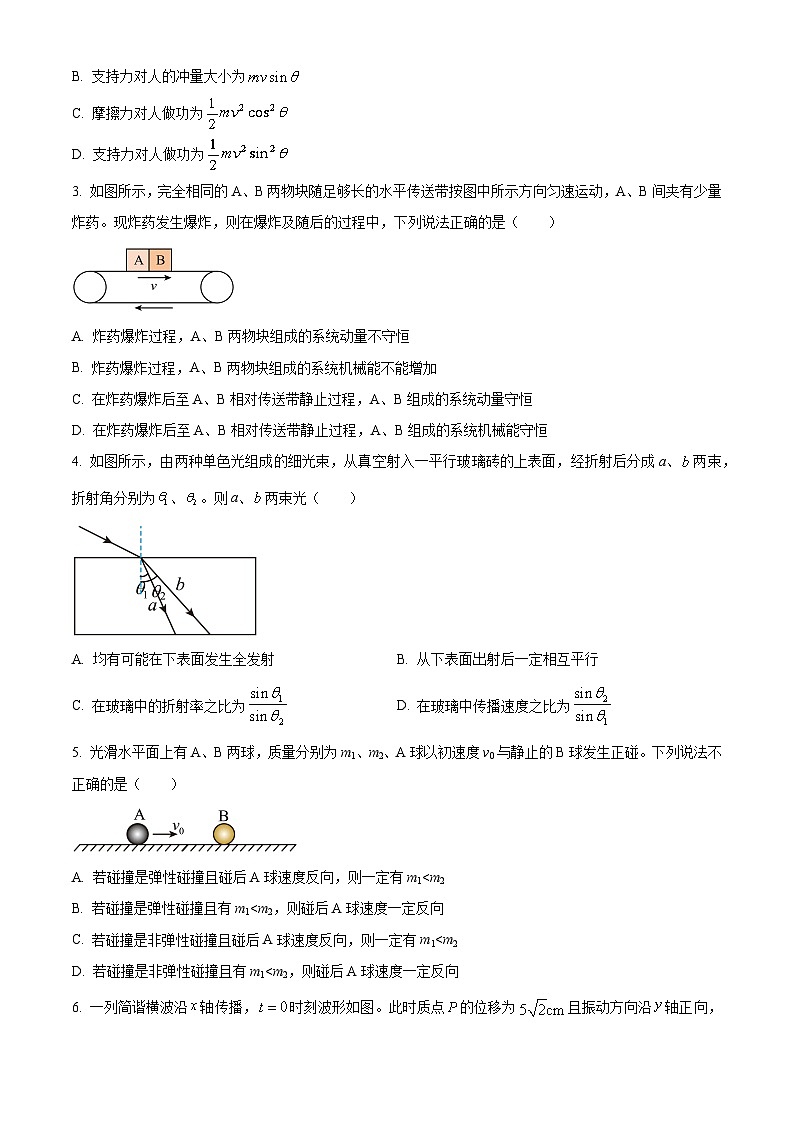 湖北省武汉市部分重点中学2023-2024学年高一下学期6月期末联考物理试卷（Word版附解析）02