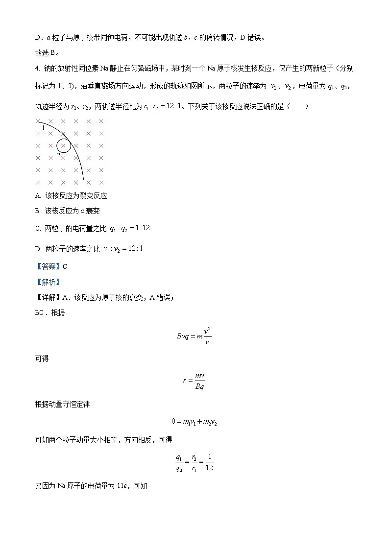 湖北省武汉市部分重点中学2023-2024学年高二下学期期末联考物理试卷（Word版附解析）03
