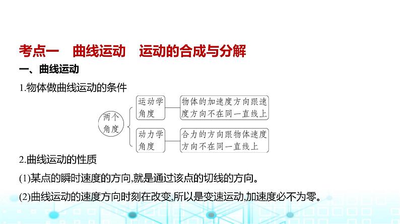 新高考物理一轮复习专题四曲线运动教学课件第1页