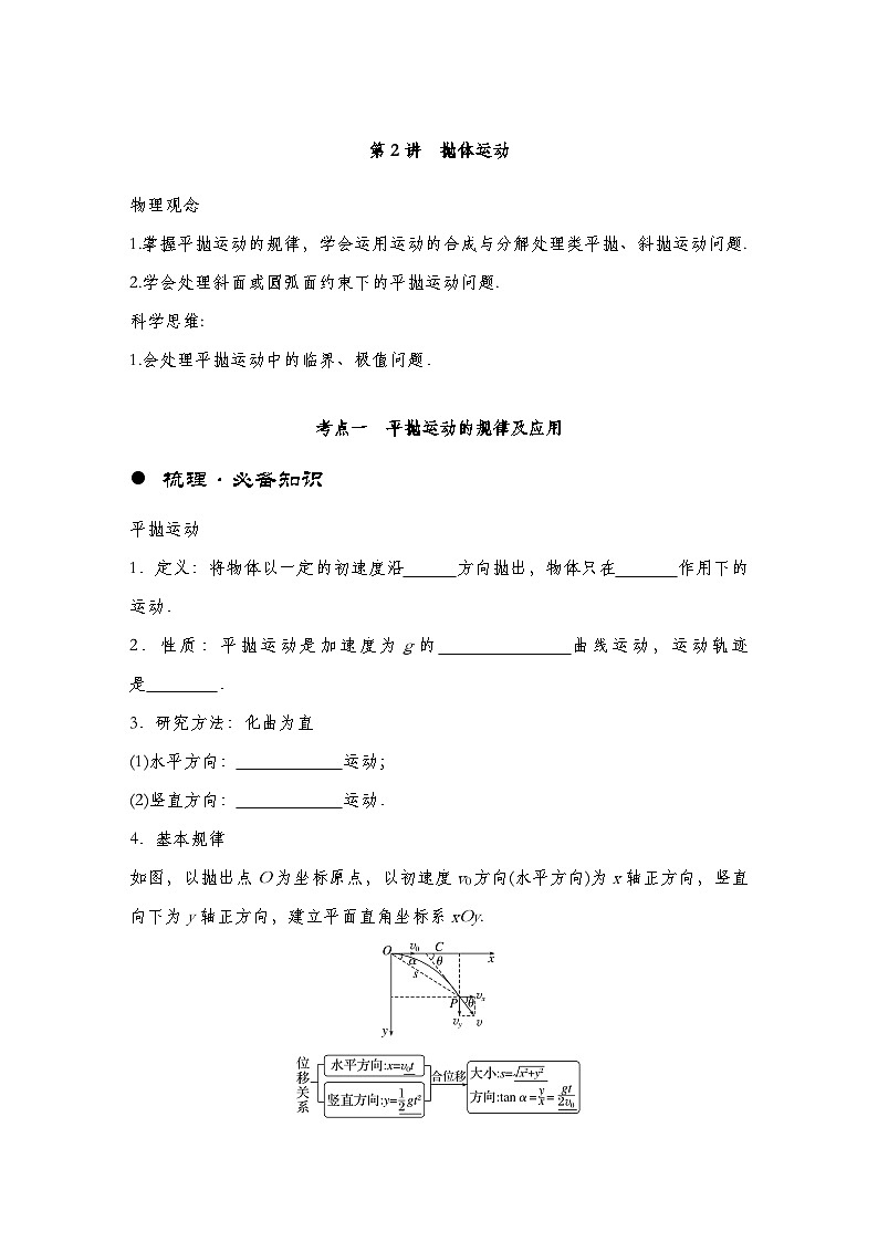【备战2025年高考】 高中物理一轮复习 运动和力的关系专题   第4章 第2讲　抛体运动导学案（教师版+学生版）01