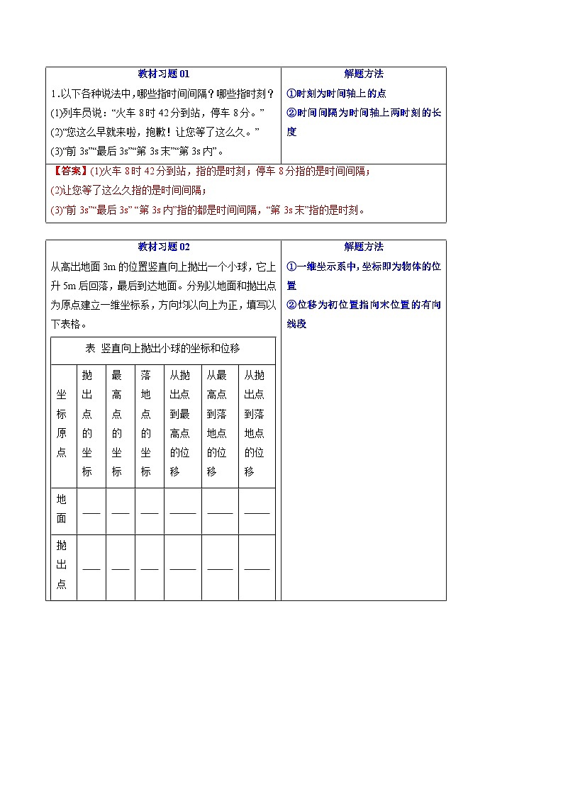 第02讲 时间 位移 （讲义）-2024年新高一物理暑假学习提升计划03