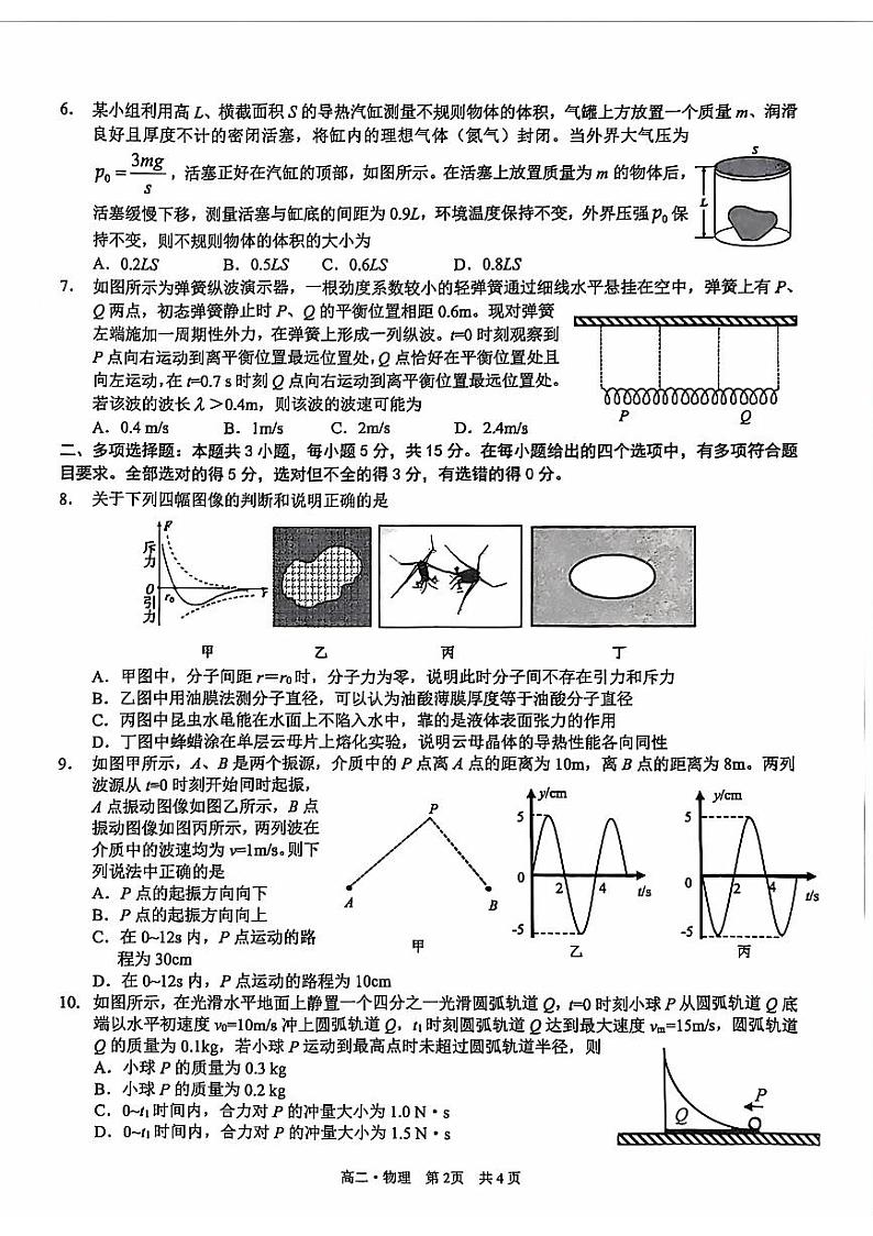 四川省泸州市2023-2024学年高二下学期7月期末物理试题02