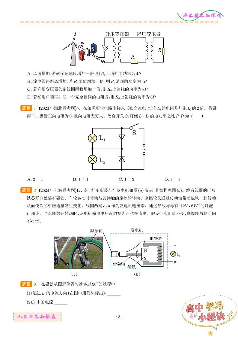 交变电流--2024年高考真题和模拟题物理好题汇编03
