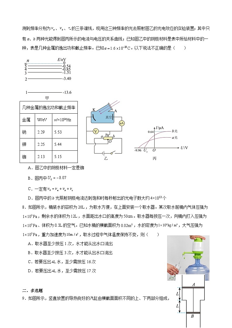 山东省枣庄市滕州市第一中学2023-2024学年高二下学期期末物理模拟试题三第3页
