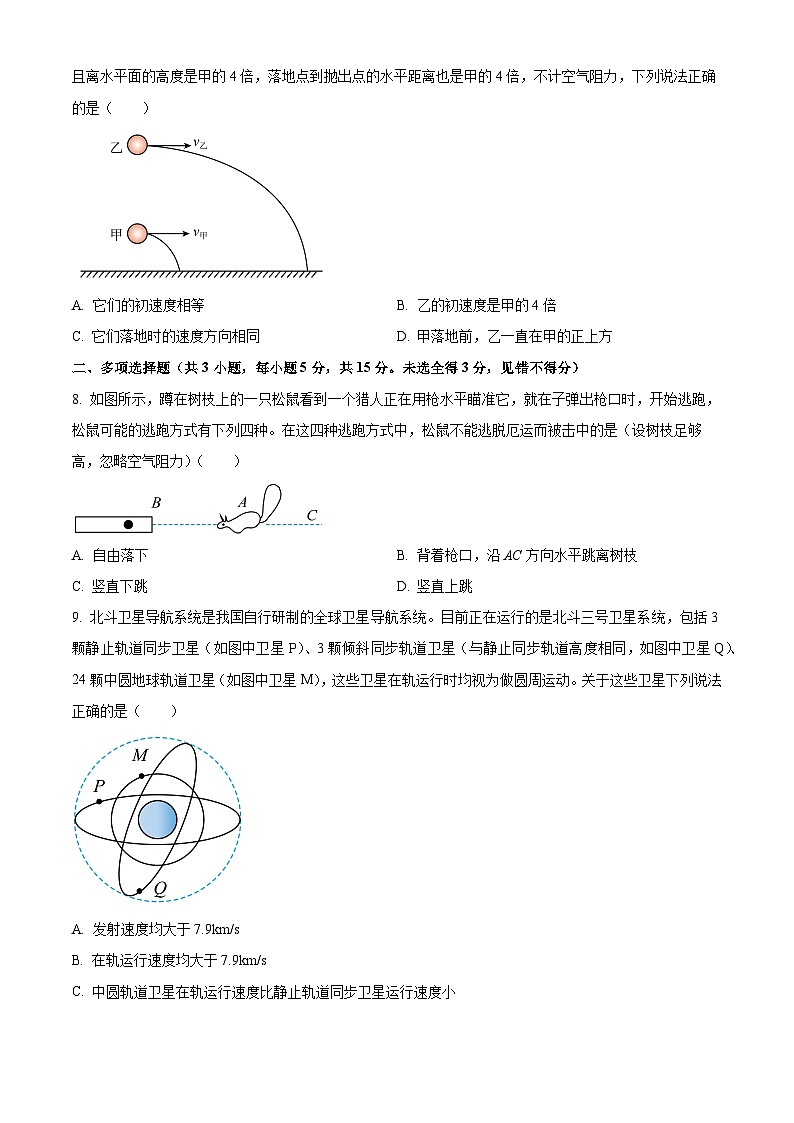 四川省眉山市东坡区2023-2024学年高一下学期6月期末联合考试物理试题（原卷版+解析版）03